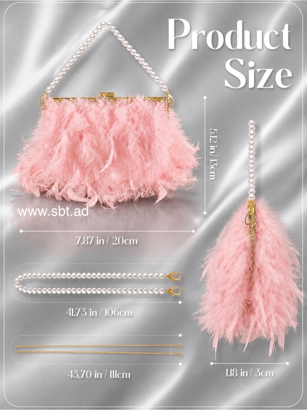NWT 2PC Feather & Lace Skirt Set Beautiful Pink Matching Purse & Shoes +Gift - Picture 12 of 14